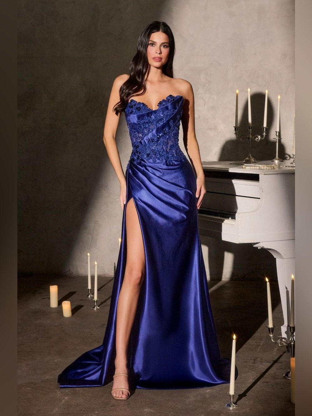 NWT Ladivine beaded corset gown